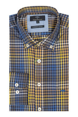 Фото рубашки Приталенный силуэт Рубашка FYNCH HATTON, цвет синий